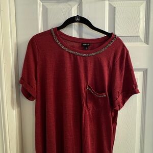 Torrid burgundy Sleeve Relaxed Tee new never worn